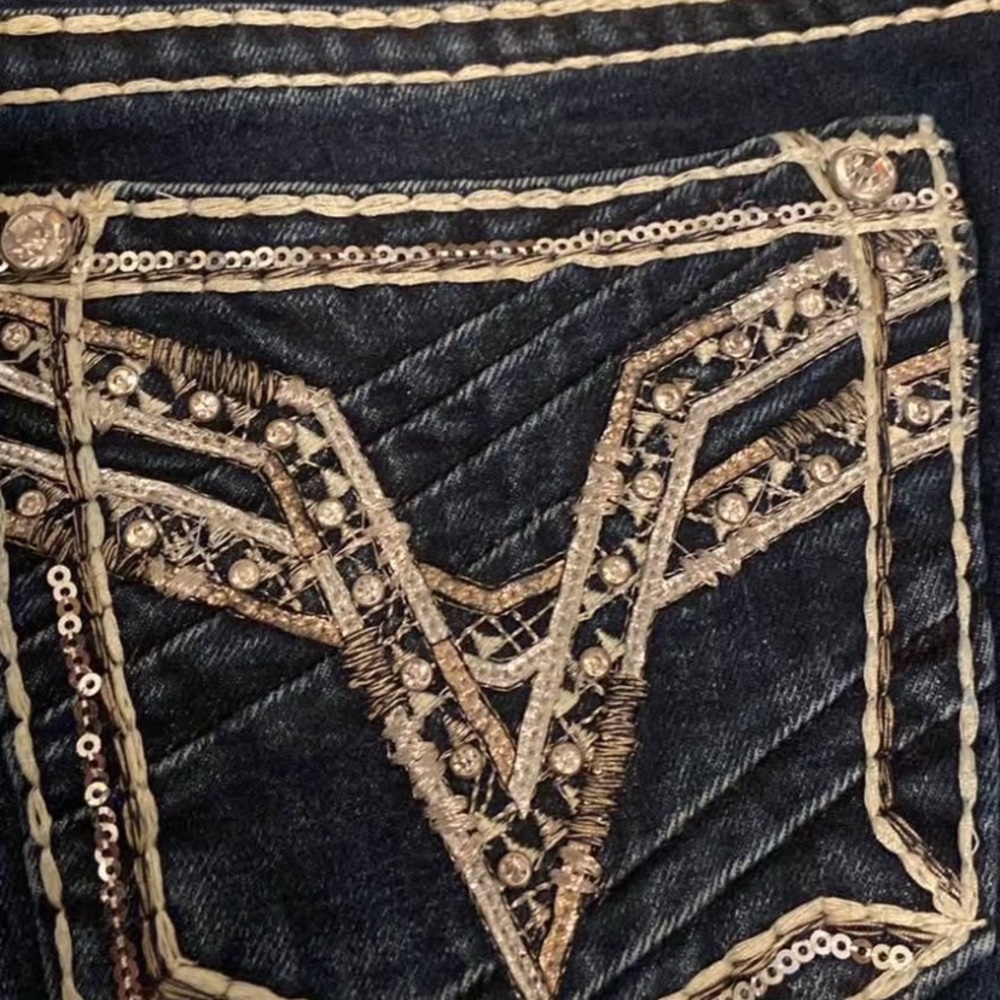 Vigoss Black Embellished Boot Cut Jeans